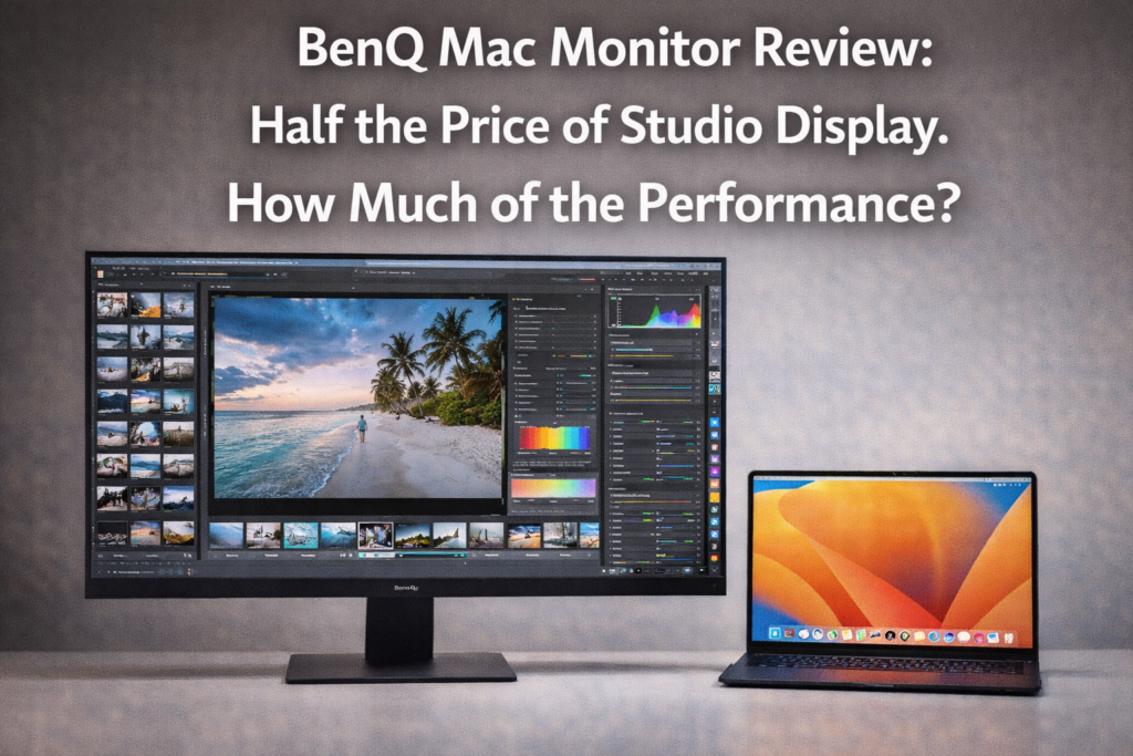BenQ Mac monitor review 2025 — cheaper alternative to Apple Studio Display 4K color accuracy