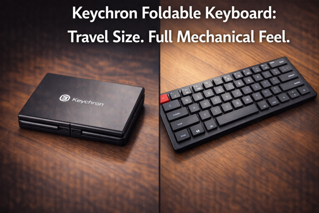 Keychron foldable keyboard review 2025 — best travel mechanical keyboard folds in half