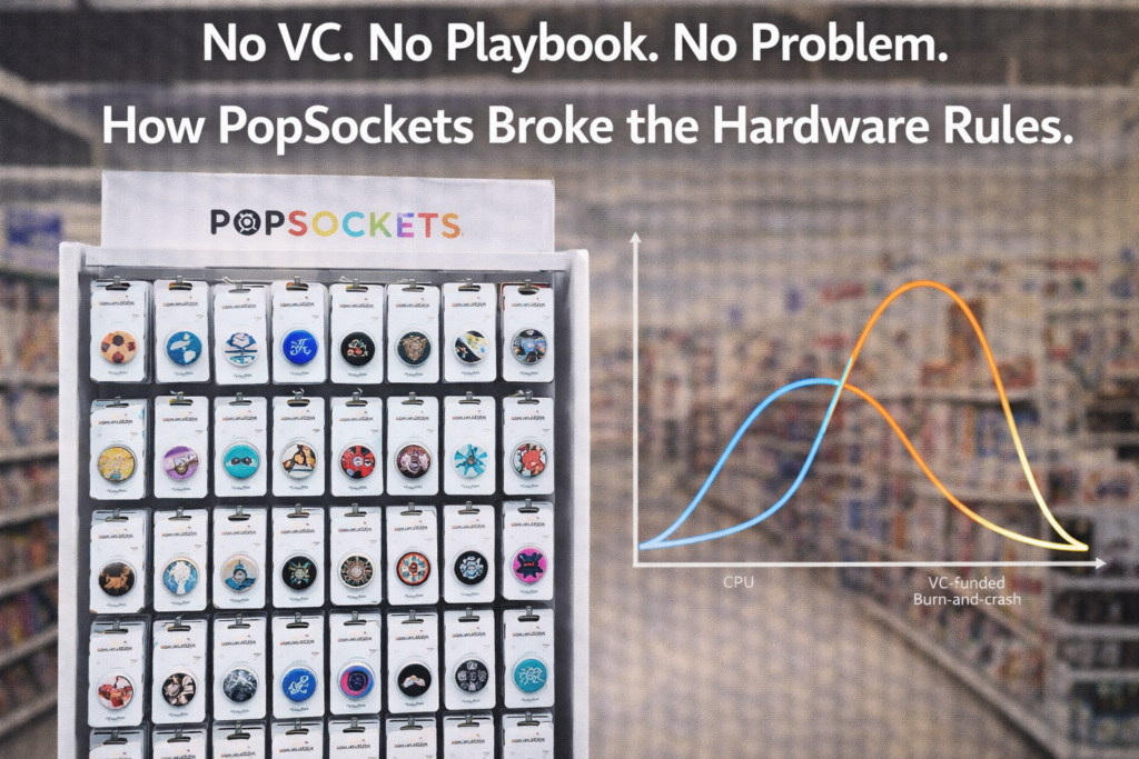 PopSockets business model success without venture capital — consumer hardware startup lessons