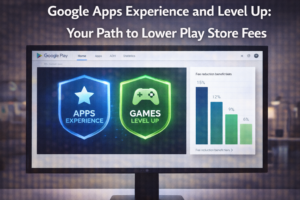 Google Apps Experience Games Level Up program — Play Store fee reduction developer program 2025