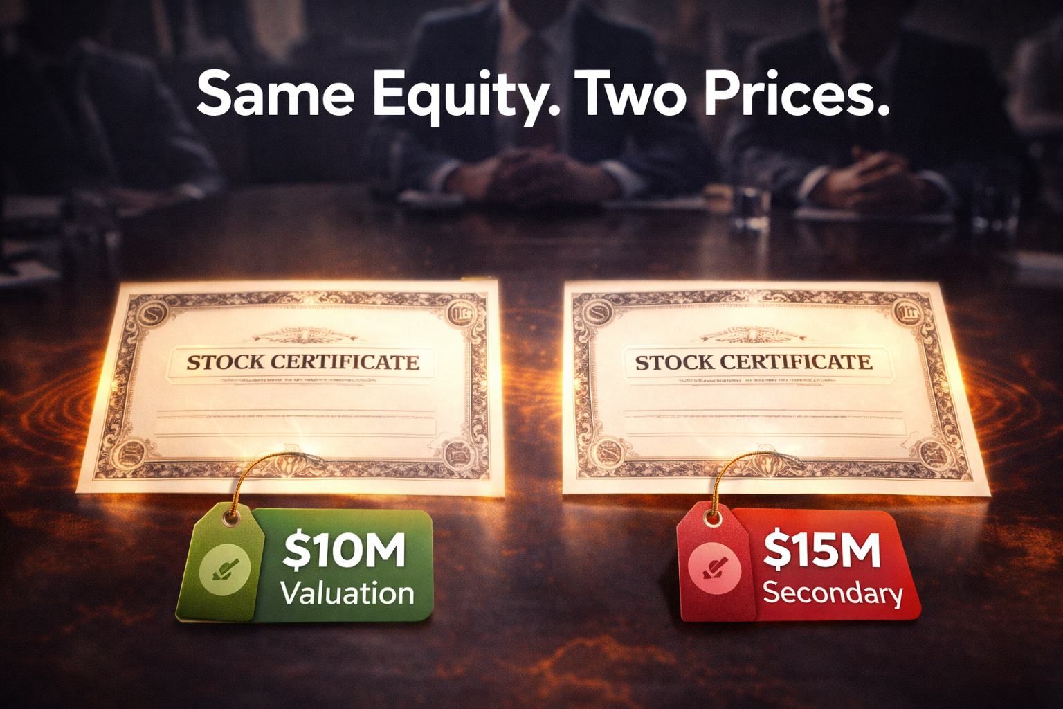 AI startup equity dual pricing — same shares sold at two different valuations in 2025