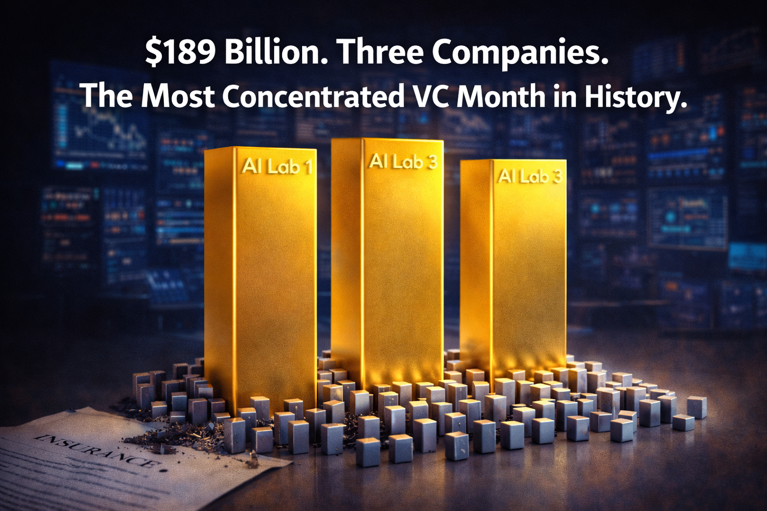 Three AI companies dominated $189 billion global VC investments — venture capital concentration 2025