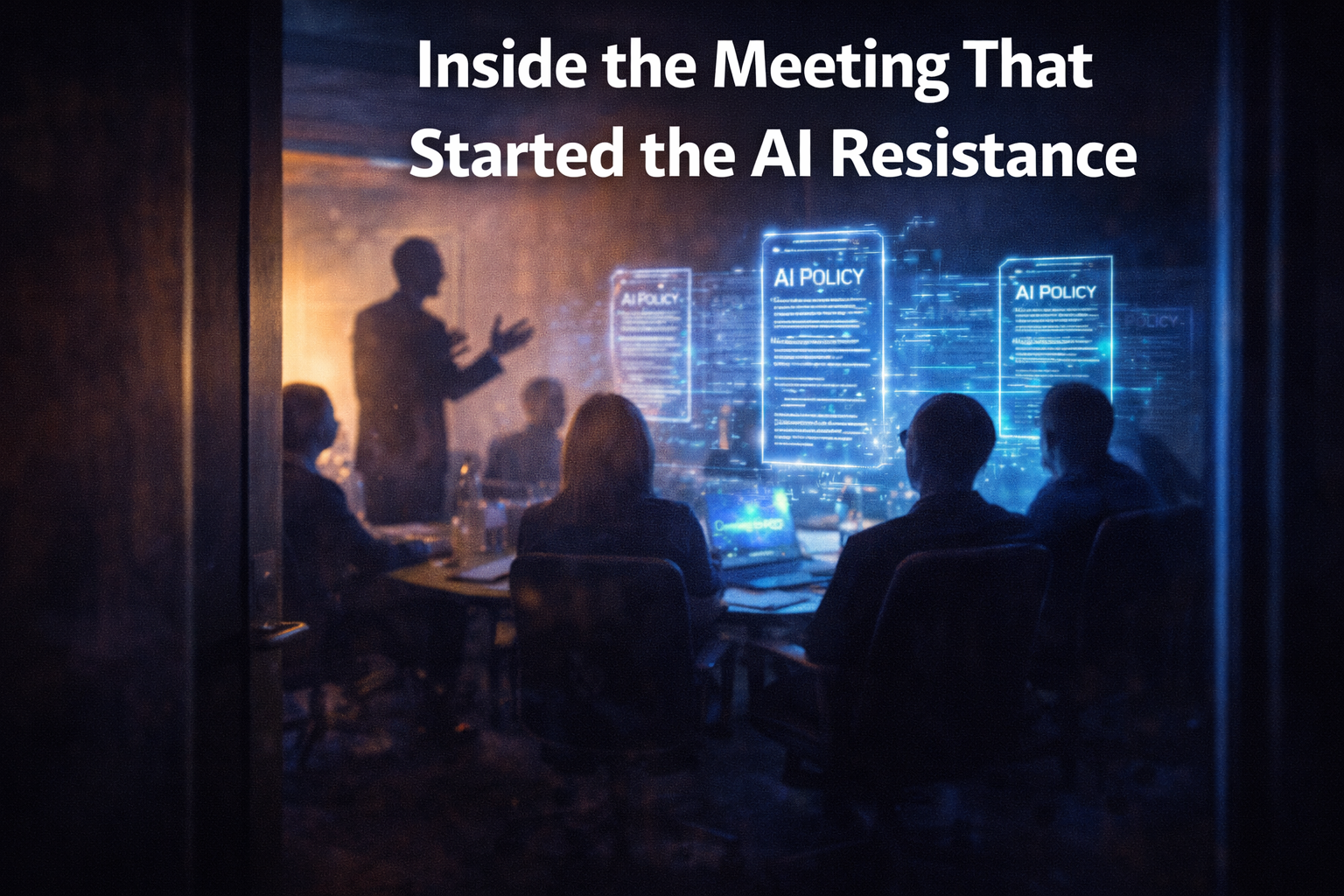 AI political resistance movement secret meeting — researchers organizing against AI governance rollback 2025