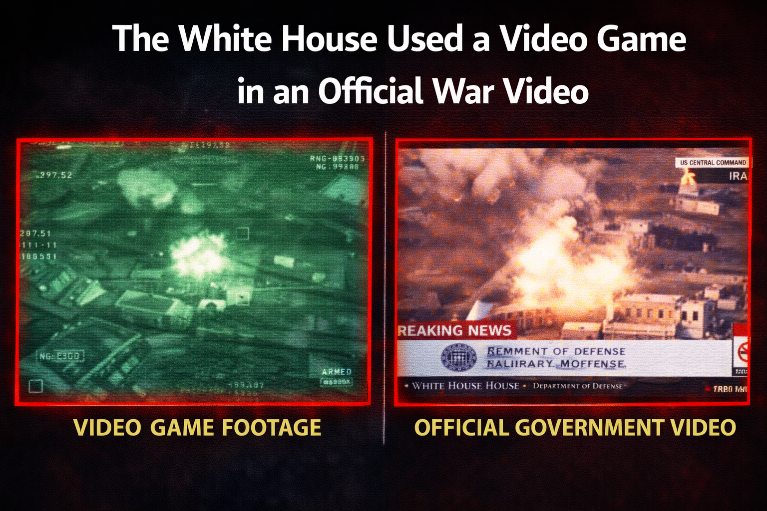 White House Call of Duty footage Iran airstrike video — government misinformation media credibility 2025