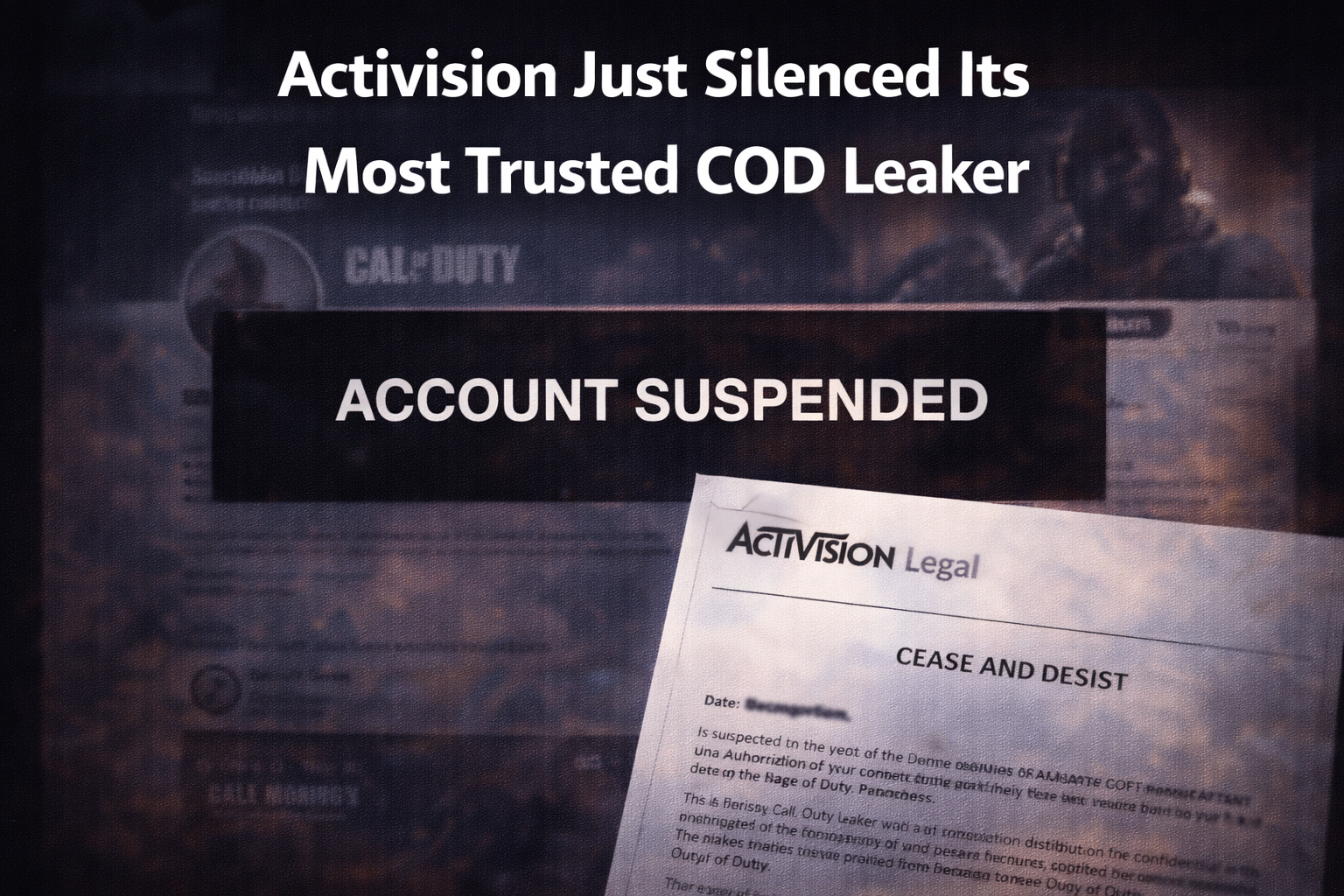 Activision silences Call of Duty leaker legal action 2025 — gaming leak DMCA takedown